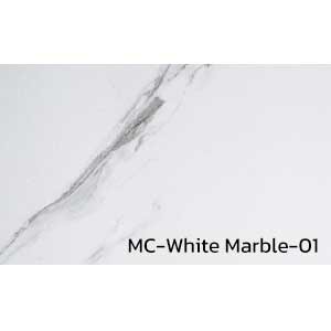 กระเบื้องยาง SPC คลิกล็อค ลายหินอ่อน MC-White-Marble-01 หนา 5 มิล โฟมในตัว