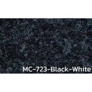 พรมอัดเรียบ พรมปูพื้นราคาถูก แบบม้วน MC-723-Black-White หนา 3 มิล